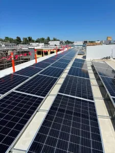ARE Solar technician optimizing panel angles for Larkspur’s unique geography