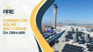Commercial solar panels installed on a Denver building rooftop