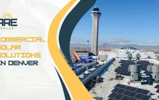Commercial solar panels installed on a Denver building rooftop