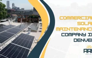 Denver business rooftop with multiple solar panels generating clean energy