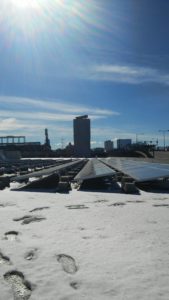 solar panels snow