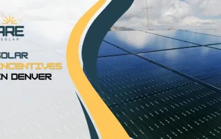 Rooftop solar panels under sunlight promoting Denver solar incentives with ARE Solar