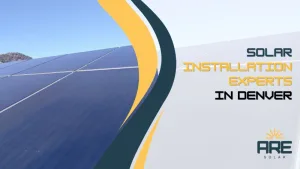 Solar panel array in Denver on a sunny day highlighting renewable energy setup