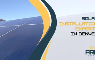 Solar panel array in Denver on a sunny day highlighting renewable energy setup