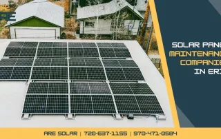 Solar panels on a residential roof in Erie, Colorado maintained by local solar panel maintenance companies