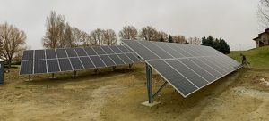 Solar Panels set up on the ground